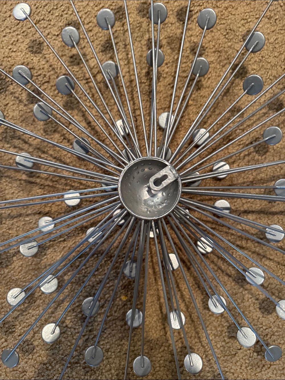 Silver Burst Wall Sculpture with Crystal Accents - Picture 2 of 2